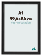 Bilderrahmen 59 4x84cm A1 Schwarz Gemasert MDF Lazio Vorne Messe | Yourdecoration.at