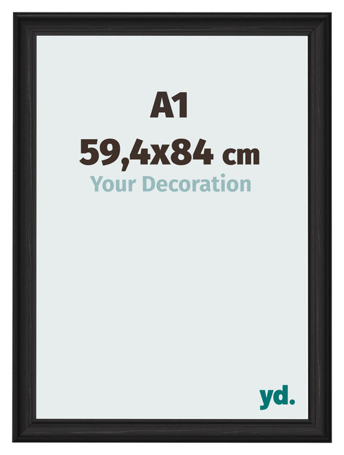Bilderrahmen 59 4x84cm A1 Schwarz Gemasert MDF Lazio Vorne Messe | Yourdecoration.at