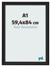 Bilderrahmen 59 4x84cm A1 Schwarz Gemasert MDF Lazio Vorne Messe | Yourdecoration.at