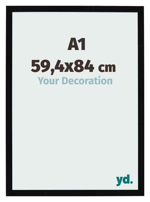 Bilderrahmen 59 4x84cm A1 Schwarz Hochglanz MDF Bologna Vorne Messe | Yourdecoration.at