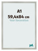 Bilderrahmen 59 4x84cm A1 Silber Matt MDF Bologna Vorne Messe | Yourdecoration.at