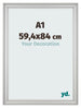 Bilderrahmen 59 4x84cm A1 Silber Matt MDF Lazio Vorne Messe | Yourdecoration.at