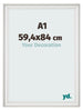 Bilderrahmen 59 4x84cm A1 Weiss Gewischt MDF Lazio Vorne Messe | Yourdecoration.at