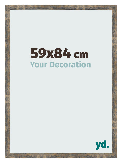 Bilderrahmen 59x84cm Blau Gold Meliert MDF Bologna Vorne Messe | Yourdecoration.at