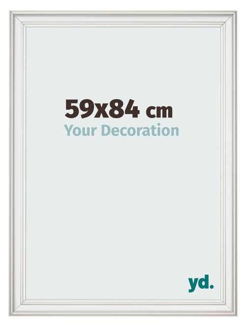 Bilderrahmen 59x84cm Weiss Gewischt MDF Lazio Vorne Messe | Yourdecoration.at