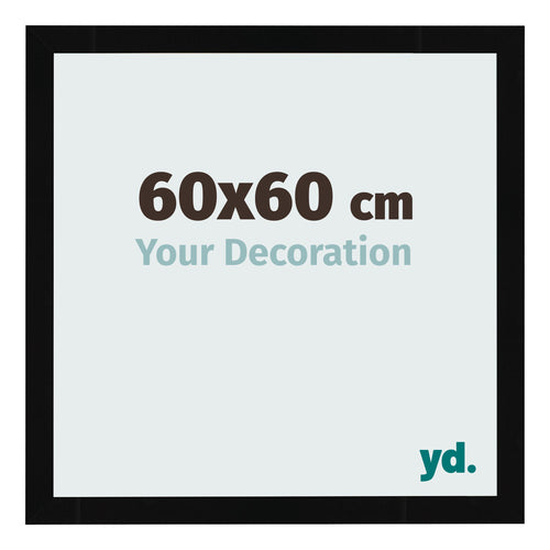 Bilderrahmen 60x60cm Schwarz Hochglanz MDF Bologna Vorne Messe | Yourdecoration.at