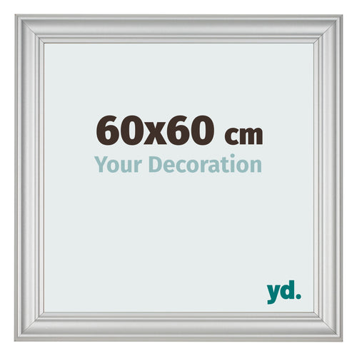 Bilderrahmen 60x60cm Silber Matt MDF Lazio Vorne Messe | Yourdecoration.at