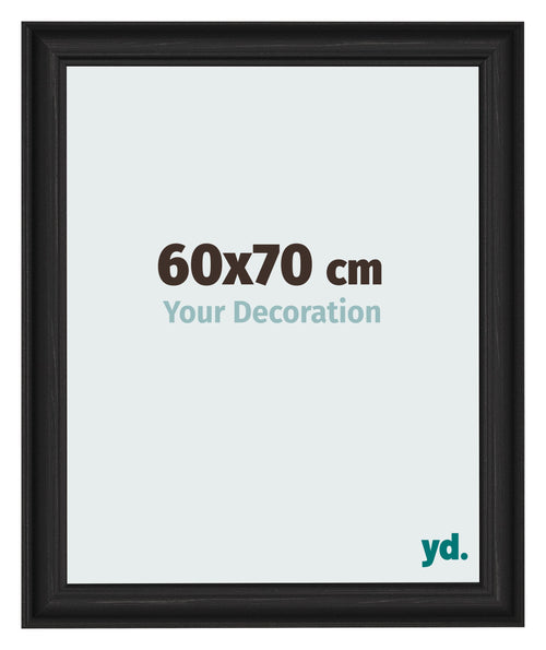 Bilderrahmen 60x70cm Schwarz Gemasert MDF Lazio Vorne Messe | Yourdecoration.at