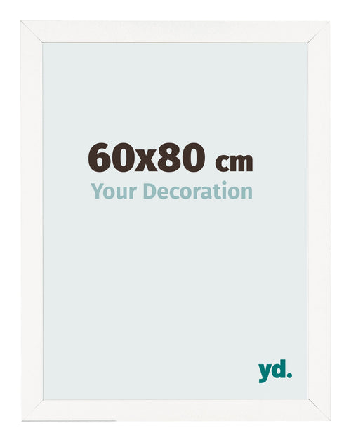 Bilderrahmen 60x80 cm Weiss Hochglanz MDF Bologna Vorne Messe | Yourdecoration.at