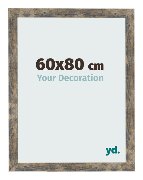 Bilderrahmen 60x80cm Blau Gold Meliert MDF Bologna Vorne Messe | Yourdecoration.at