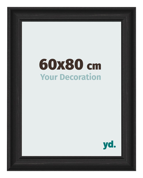 Bilderrahmen 60x80cm Schwarz Gemasert MDF Lazio Vorne Messe | Yourdecoration.at