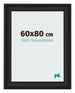 Bilderrahmen 60x80cm Schwarz Gemasert MDF Lazio Vorne Messe | Yourdecoration.at