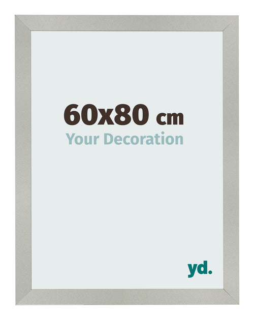Bilderrahmen 60x80cm Silber Matt MDF Bologna Vorne Messe | Yourdecoration.at