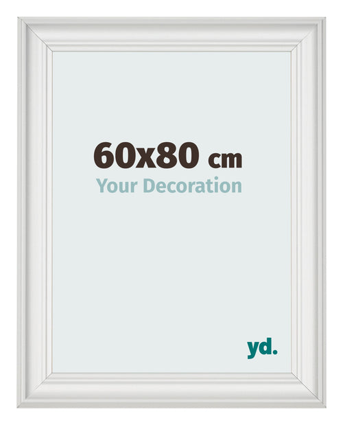 Bilderrahmen 60x80cm Weiss Gewischt MDF Lazio Vorne Messe | Yourdecoration.at