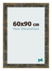 Bilderrahmen 60x90cm Blau Gold Meliert MDF Pisa Vorne Messe | Yourdecoration.at