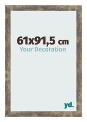 Bilderrahmen 61x91 5cm Blau Gold Meliert MDF Bologna Vorne Messe | Yourdecoration.at
