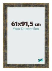 Bilderrahmen 61x91 5cm Blau Gold Meliert MDF Pisa Vorne Messe | Yourdecoration.at