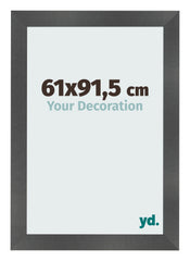 Bilderrahmen 61x91 5cm Schwarz Silber Poliert MDF Pisa Vorne Messe | Yourdecoration.at