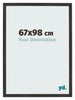 Bilderrahmen 67x98 cm Schwarz Matt MDF Bologna Vorne Messe | Yourdecoration.at