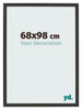 Bilderrahmen 68x98cm Schwarz Gemasert MDF Bologna Vorne Messe | Yourdecoration.at
