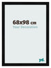 Bilderrahmen 68x98cm Schwarz Silber Poliert MDF Pisa Vorne Messe | Yourdecoration.at