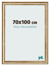Bilderrahmen 70x100cm Gold Antik MDF Lazio Vorne Messe | Yourdecoration.at