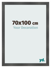 Bilderrahmen 70x100cm Schwarz Silber Poliert MDF Pisa Vorne Messe | Yourdecoration.at