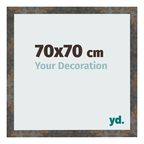 Bilderrahmen 70x70 cm Oxidiertes Metall MDF Bologna Vorne Messe | Yourdecoration.at