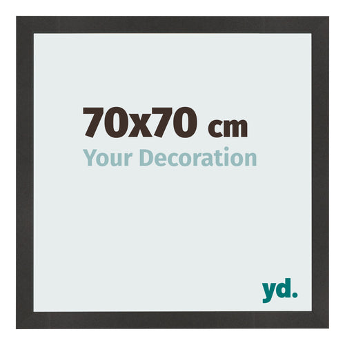 Bilderrahmen 70x70 cm Schwarz Matt MDF Bologna Vorne Messe | Yourdecoration.at