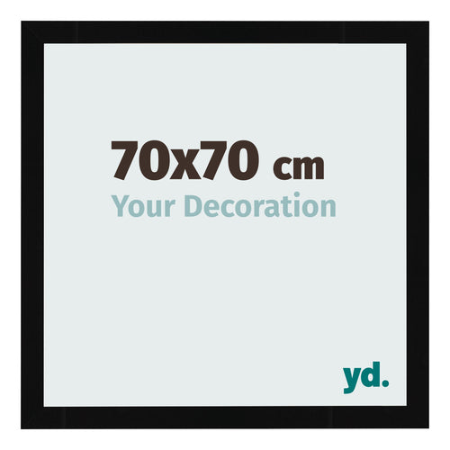 Bilderrahmen 70x70cm Schwarz Hochglanz MDF Bologna Vorne Messe | Yourdecoration.at