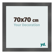 Bilderrahmen 70x70cm Schwarz Silber Poliert MDF Pisa Vorne Messe | Yourdecoration.at
