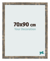 Bilderrahmen 70x90cm Blau Gold Meliert MDF Bologna Vorne Messe | Yourdecoration.at