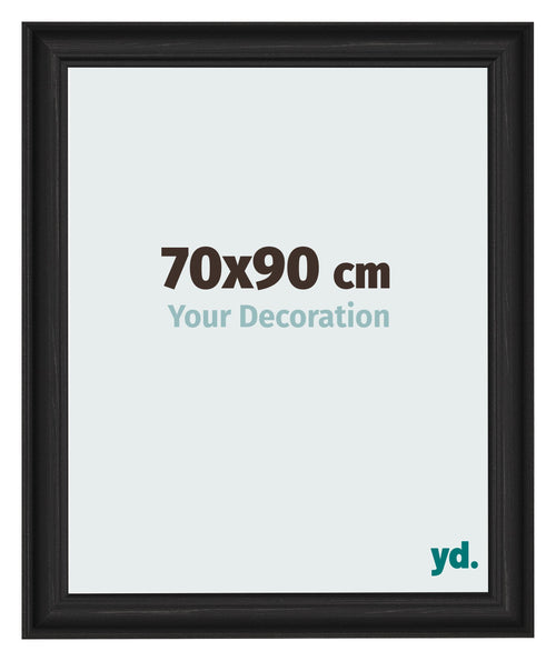 Bilderrahmen 70x90cm Schwarz Gemasert MDF Lazio Vorne Messe | Yourdecoration.at