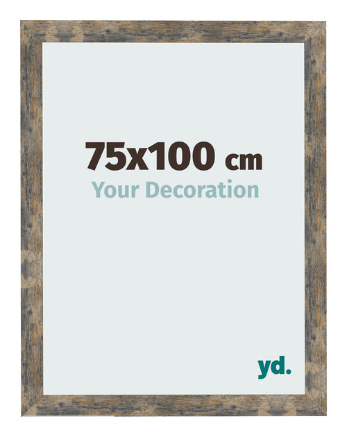 Bilderrahmen 75x100cm Blau Gold Meliert MDF Bologna Vorne Messe | Yourdecoration.at