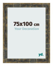 Bilderrahmen 75x100cm Blau Gold Meliert MDF Pisa Vorne Messe | Yourdecoration.at
