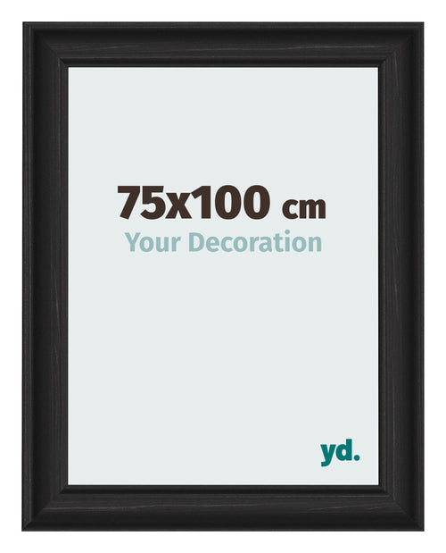Bilderrahmen 75x100cm Schwarz Gemasert MDF Lazio Vorne Messe | Yourdecoration.at