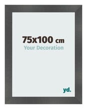 Bilderrahmen 75x100cm Schwarz Silber Poliert MDF Pisa Vorne Messe | Yourdecoration.at