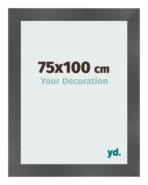 Bilderrahmen 75x100cm Schwarz Silber Poliert MDF Pisa Vorne Messe | Yourdecoration.at