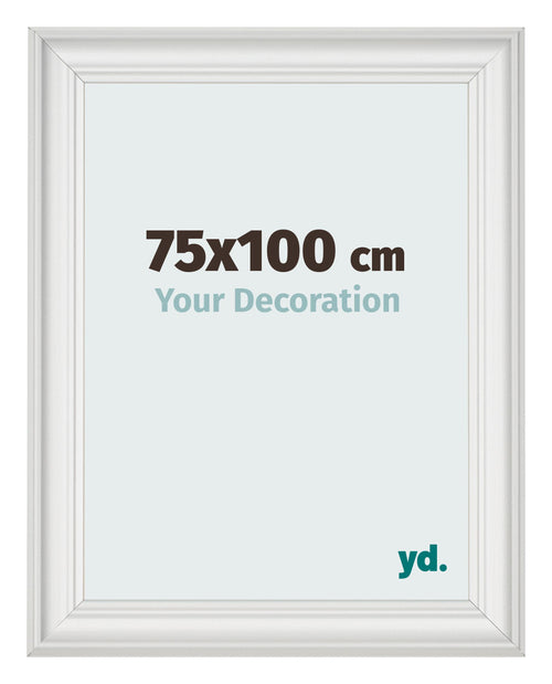 Bilderrahmen 75x100cm Weiss Gewischt MDF Lazio Vorne Messe | Yourdecoration.at