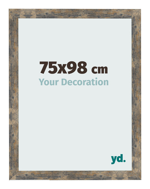 Bilderrahmen 75x98cm Blau Gold Meliert MDF Bologna Vorne Messe | Yourdecoration.at