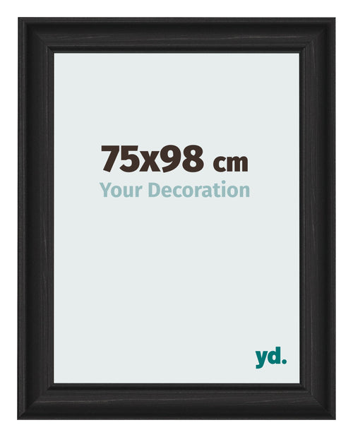 Bilderrahmen 75x98cm Schwarz Gemasert MDF Lazio Vorne Messe | Yourdecoration.at