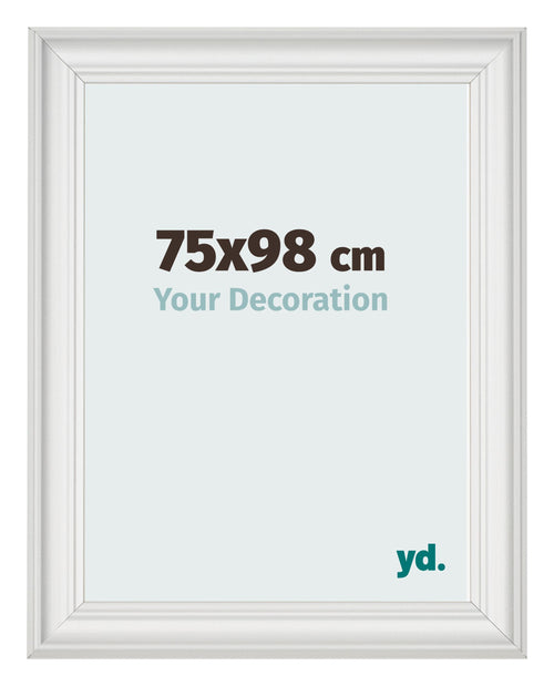 Bilderrahmen 75x98cm Weiss Gewischt MDF Lazio Vorne Messe | Yourdecoration.at