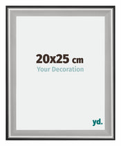 Birmingham Holz Bilderrahmen 20x25cm Schwarz Silber Poliert Messe | Yourdecoration.at