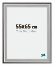 Birmingham Holz Bilderrahmen 55x65cm Schwarz Silber Poliert Messe | Yourdecoration.at