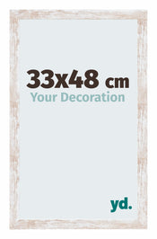 Catania MDF Bilderrahmen 33x48cm White Wash Vorne Messe | Yourdecoration.at