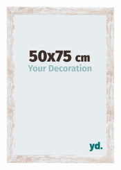Catania MDF Bilderrahmen 50x75cm White Wash Vorne Messe | Yourdecoration.at