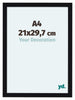 Como MDF Bilderrahmen 21x29 7cm A4 Schwarz Hochglanz Vorne Messe | Yourdecoration.at