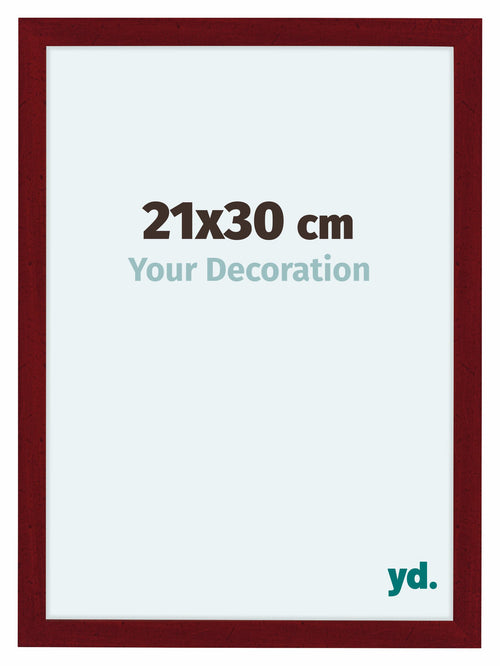 Como MDF Bilderrahmen 21x30cm Weinrot Gewischt Vorne Messe | Yourdecoration.at