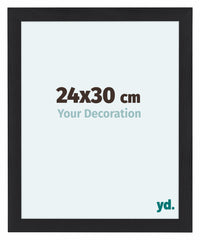 Como MDF Bilderrahmen 24x30cm Schwarz Gemasert Vorne Messe | Yourdecoration.at