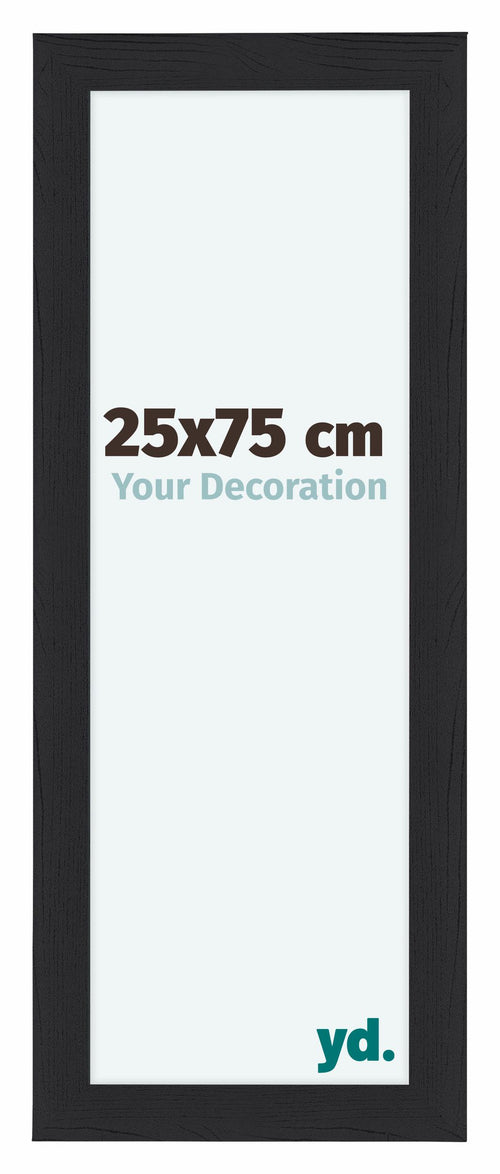 Como MDF Bilderrahmen 25x75cm Schwarz Gemasert Vorne Vorne | Yourdecoration.at